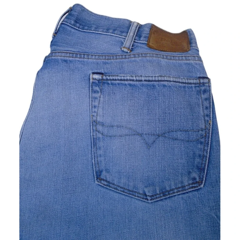 Polo Ralph‎ Lauren Button Fly Blue Faded Distressed Jeans 165/98c Men's 38x30